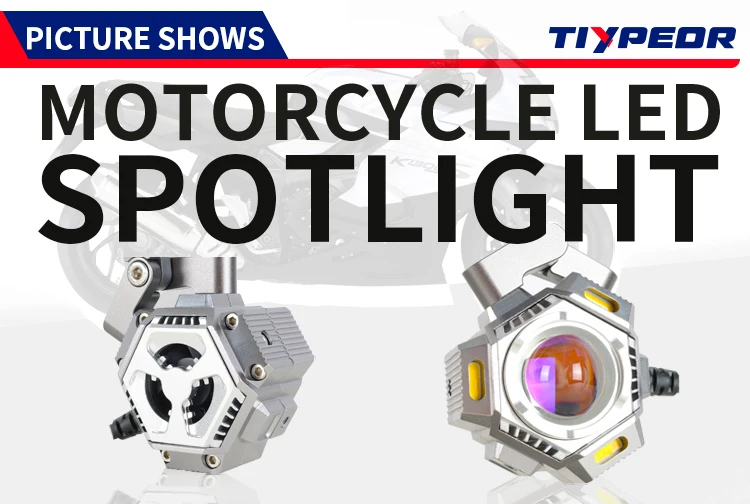 TIYPEOR Motorcycle LED Headlight Spotlight Auxiliary Fog Light CNC Aluminum Headlamp for Electric Vehicle ATV UTV Off-Road Motor supplier