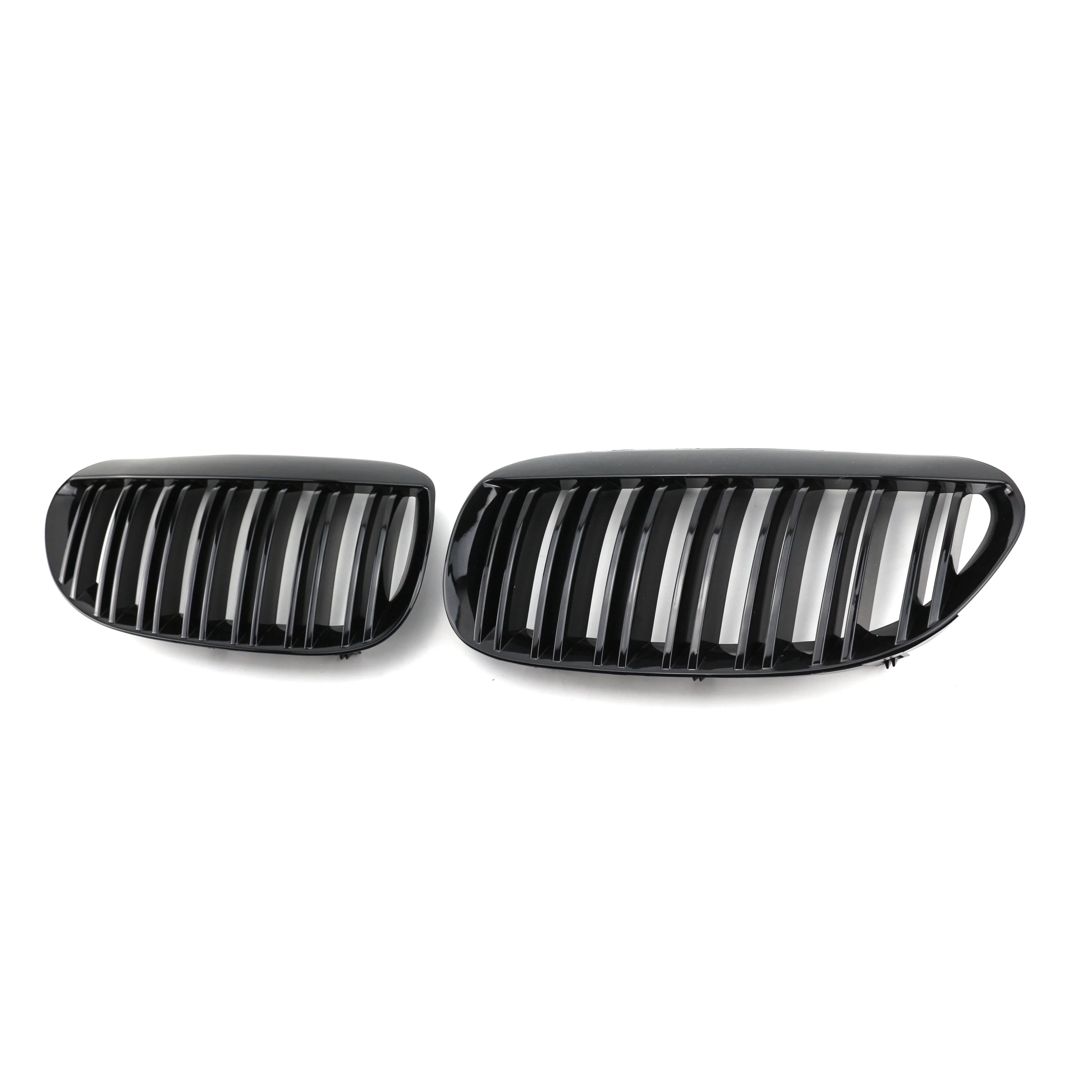 product tiypeor car modification parts double line gloss black grille front bumper kidney mesh grill for bmw 6 series e63 2006 2010-3