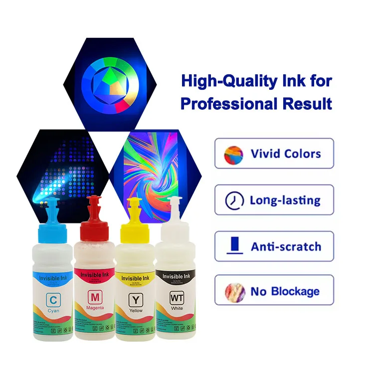 Goosam 100ml Fluorescent UV Invisible Ink for Epson L1800 L800 L130 Inkjet Printers