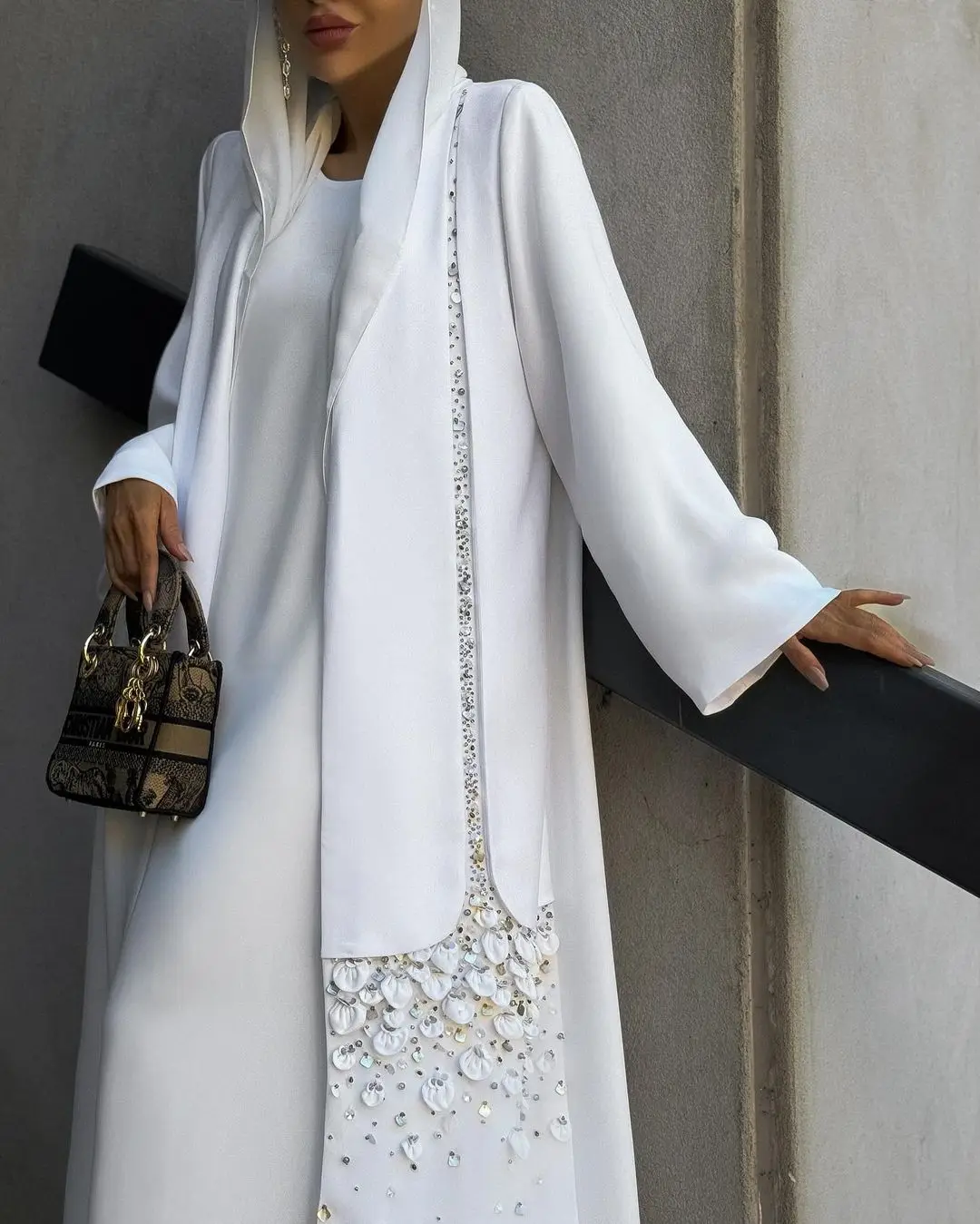 Elegance EID Dress 2026 Dubai Abaya Senior white casual Smooth Touch With  Bead Design Abaya Women Muslim Clothing| Alibaba.com