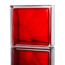 Decorative Multiple Patterns Red Hollow Glass Block for Bathroom Living Room Outdoor Bedroom & Greenhouse Decoration