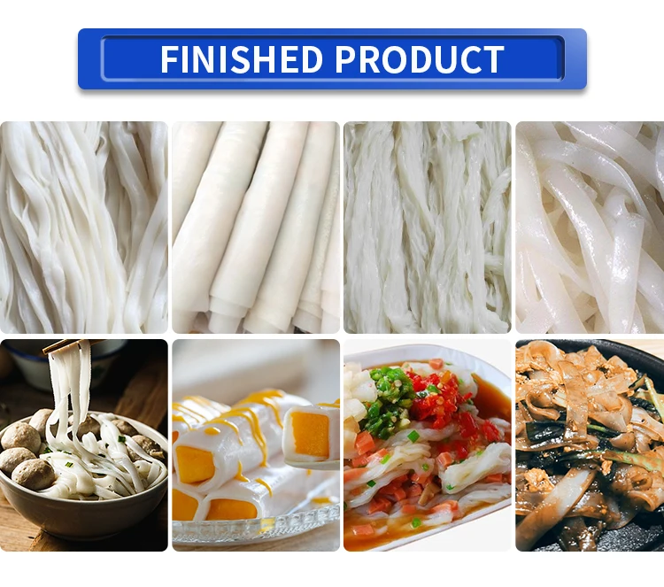 Chinese Snack Flat Rice Noodle Machine Flats Steam Rice Sheet Noodles Machine Pho Noodle Grain Product Making Machine