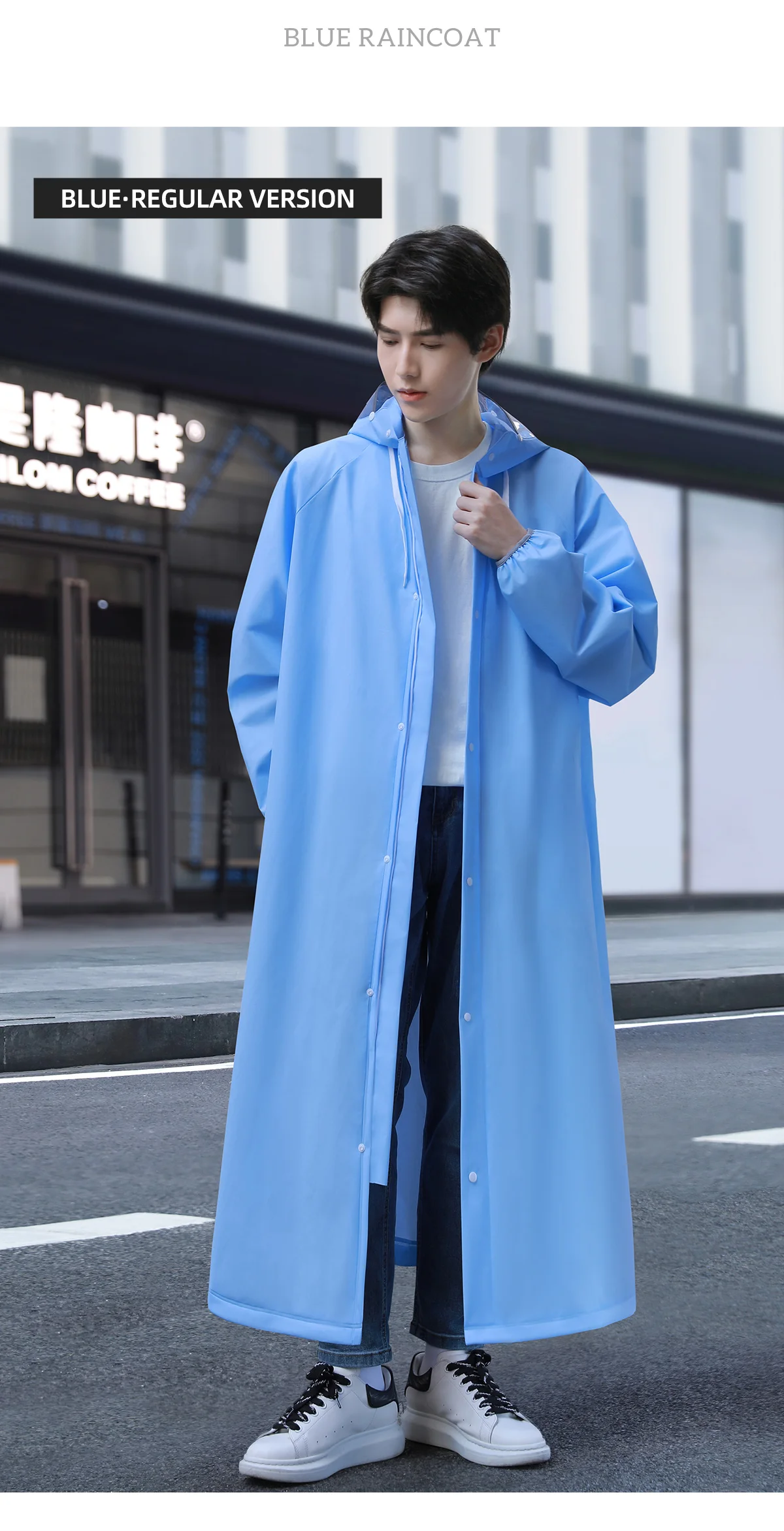 Beimei Eva Adult Long Waterproof Coat Raincoat Fit For Man Touring ...