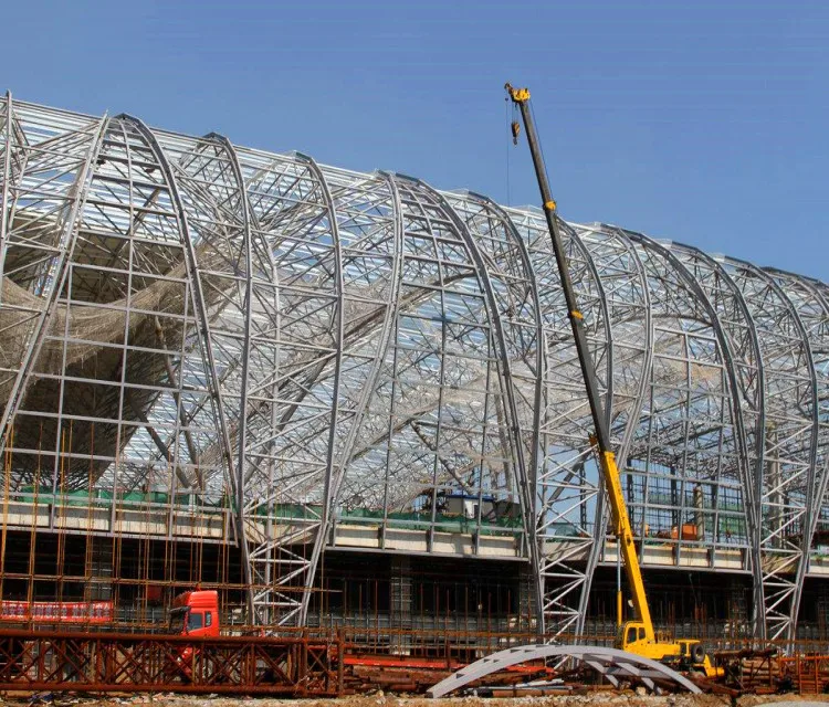 Prefab Steel Structure Arch Roof Building Space Frame Truss Barrel Vault Shed