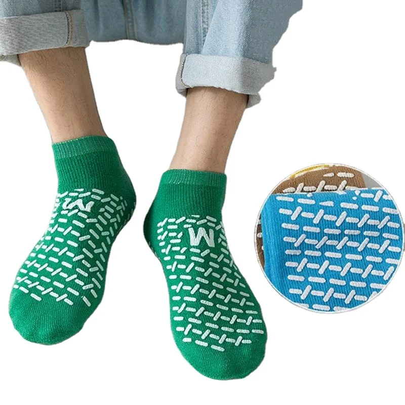 Polyester Ankle Non Slip Patient Socks Elderly Plus Sizes Tread Socks Non Skid Hospital Medical Socks