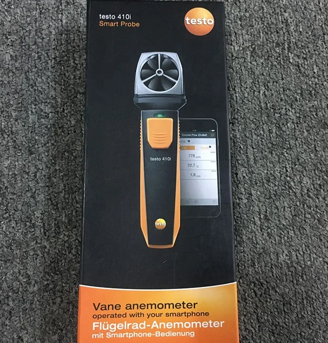 Умный зонд Testo 410i анемометр с лопастями прибор для измерения скорости ветра воздуховыпускных отверстий и вентиляционных сетей