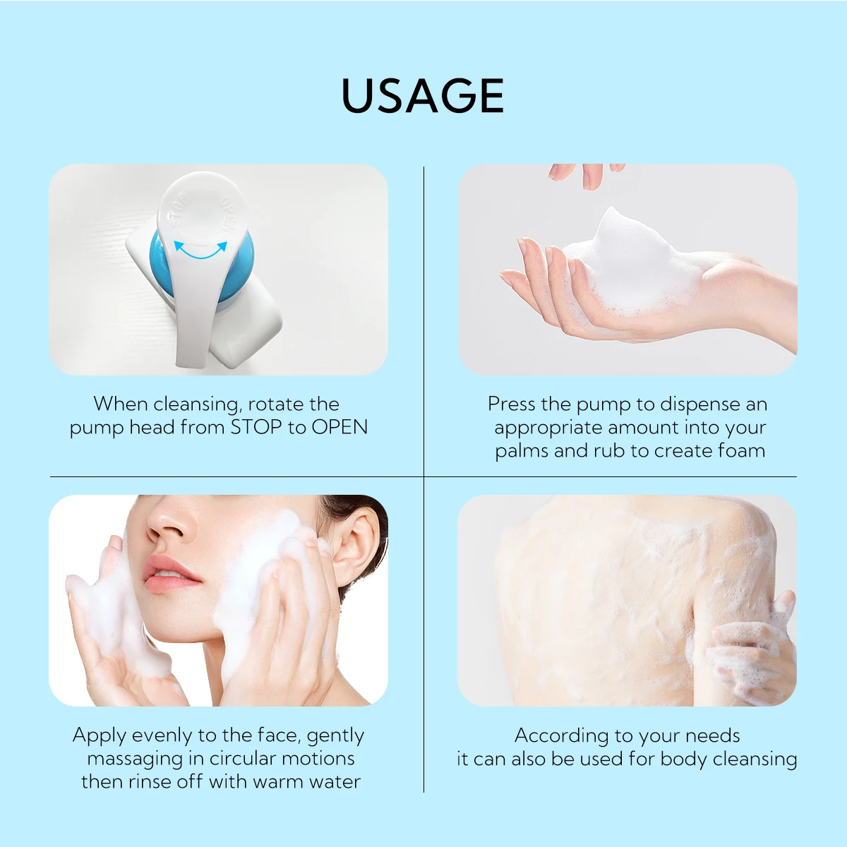Lanbena Private Label Cleanser Face Wash for Women Whitening Acid Facial Cleanser