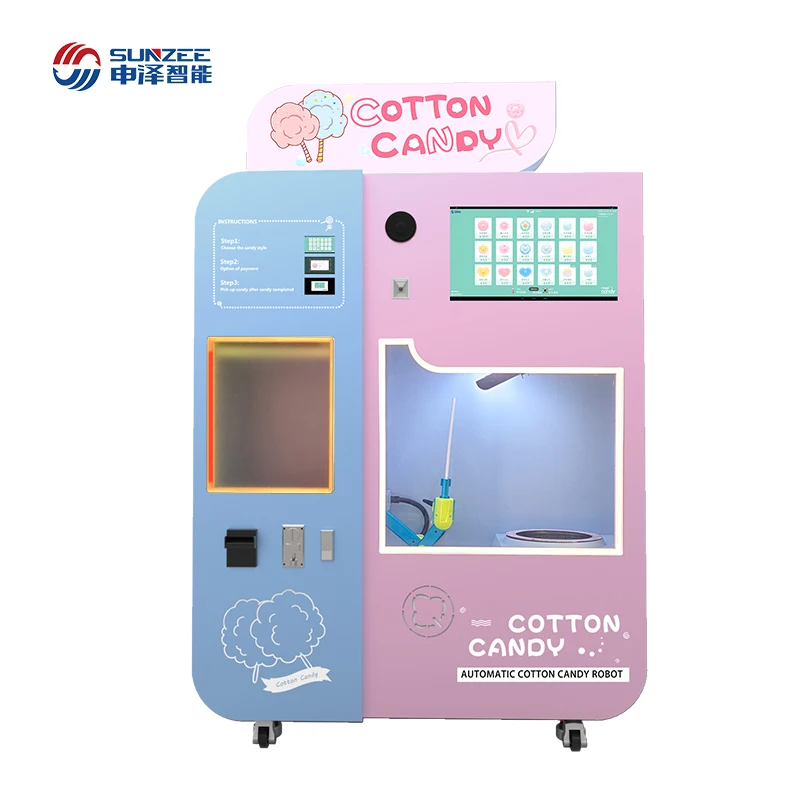 Automatic Robot Electric Sugar Cotton Floss Apparatus Candy Machine Cotton Candy Machine Floss Vending Machine