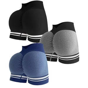 High Waist Women's Three-Quarter Yoga Pants Breathable Seamless Color Block with Hip Lift Stock Tight for Running Sports Fitness