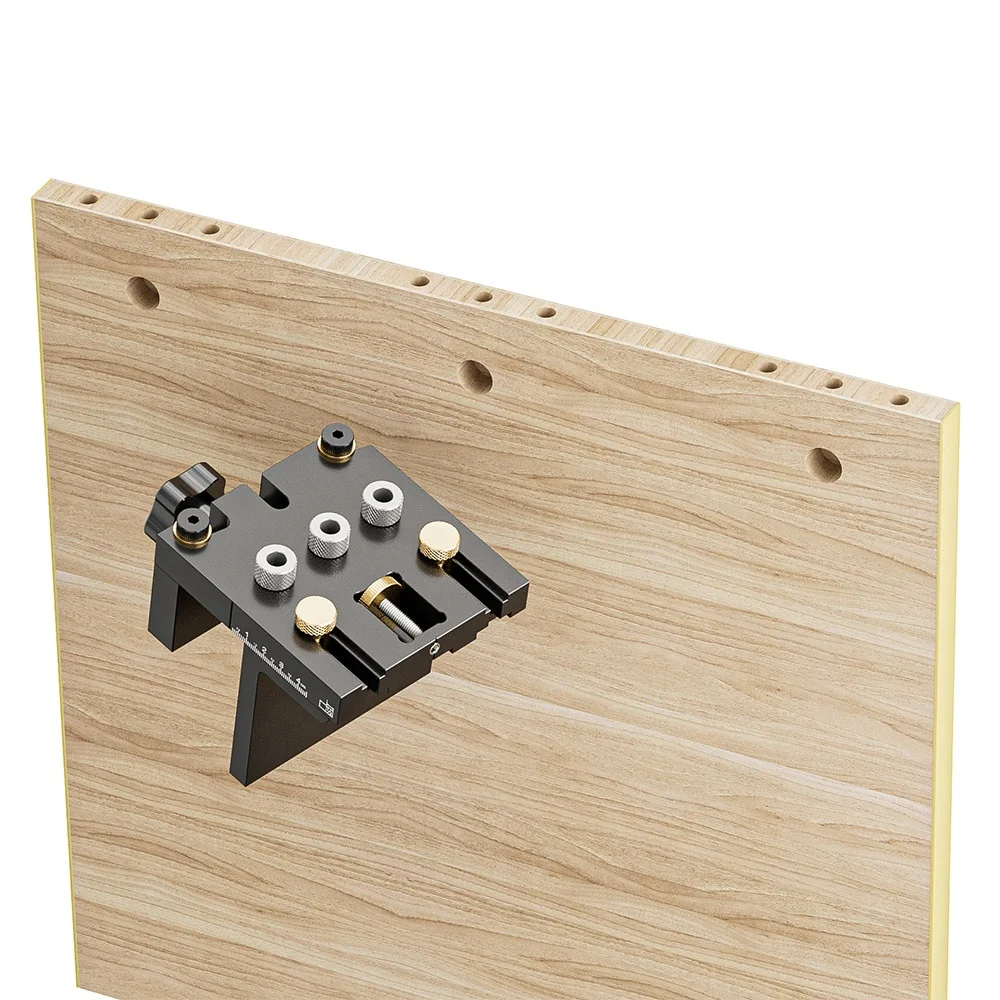 HUALIANG 3-in-1 Pocket Hole Jig Kit,8/10/15 Mm Dowel Jig,Dowel Drilling Template With