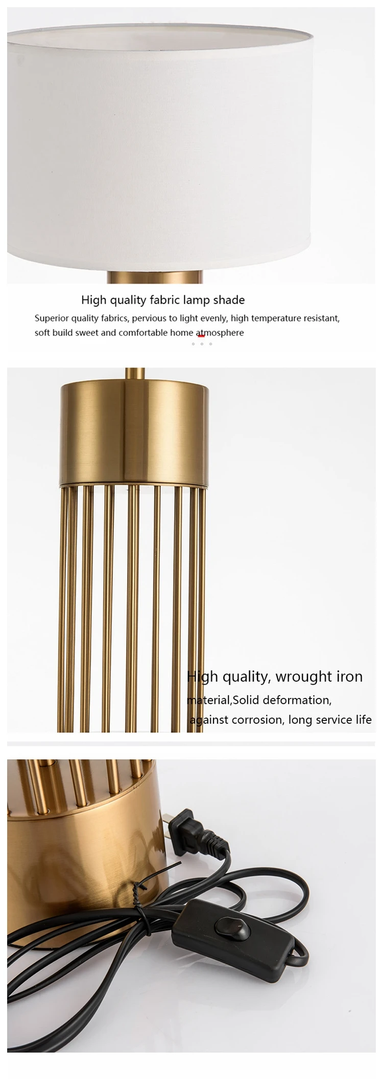 Portable Handmade Indoor Hotel Desk Headboard Table Lamp For Living