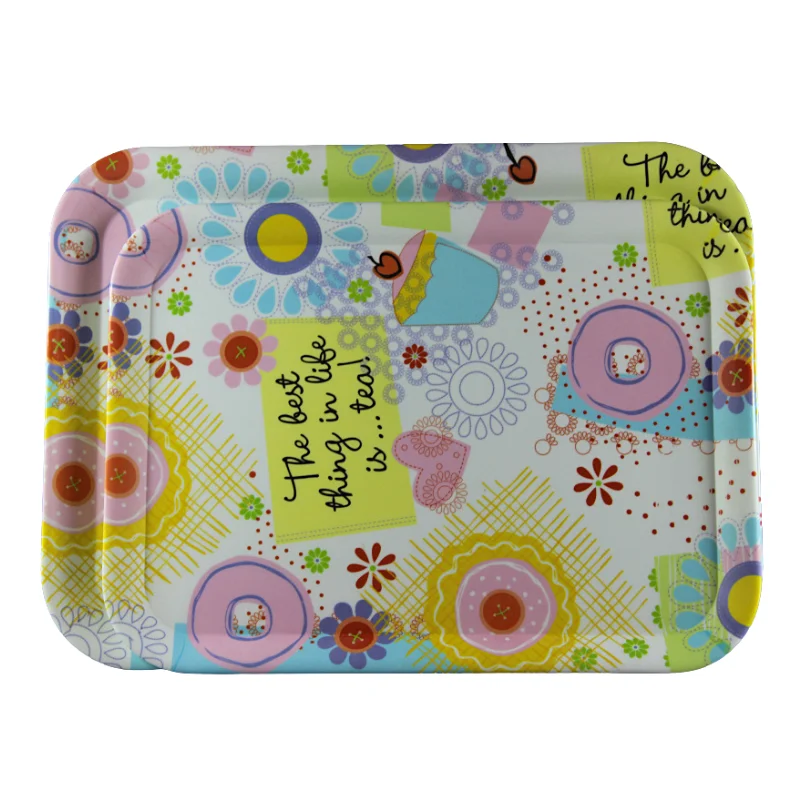 Custom Printed Hotel Melamine Plastic Tray Food Grade Melamine Serving