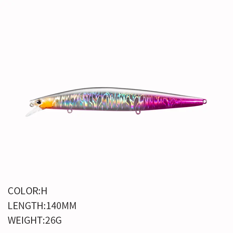 Weihai Toplure High Quality 14cm 26g Heavy Minnow Fishing Lure Wobbler Lure Sinking Saltwater