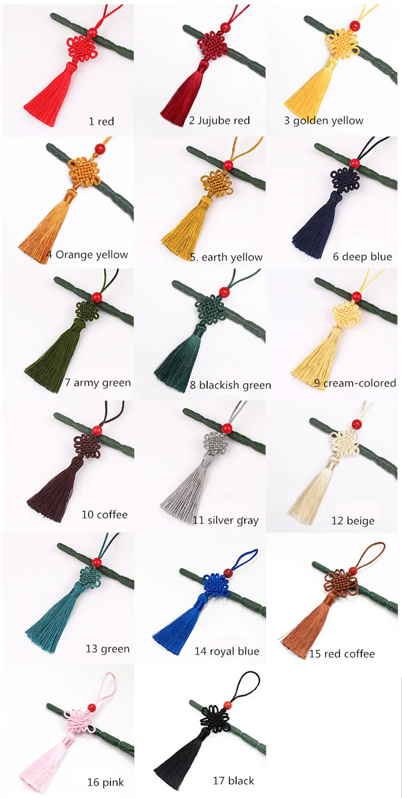 Wholesale Colorful Bookmark Tassel Fringe 12cm Chinese knot