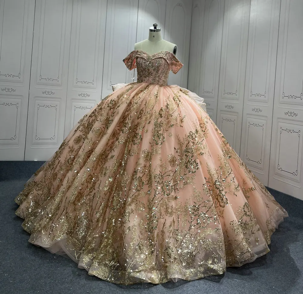 Mumuleo Off Shoulder Rose Gold Quinceanera Dresses Metallic Embroidered V Neck 15 Dress| Alibaba.com Mumuleo Off Shoulder Rose Gold Quinceanera Dresses Metallic Embroidered V Neck 15 Dress| Alibaba.com