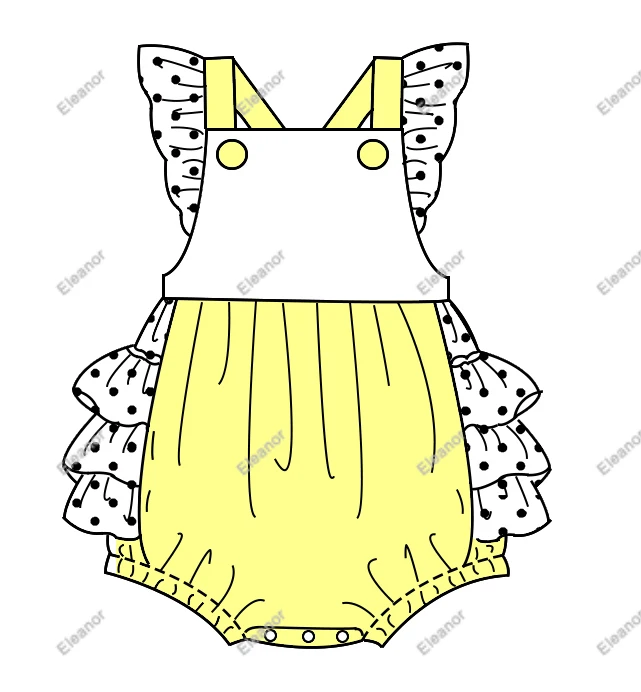 2023 Summer Polka Dot Baby Girl Bubble Rompers Ruffled Sleeveless Baby
