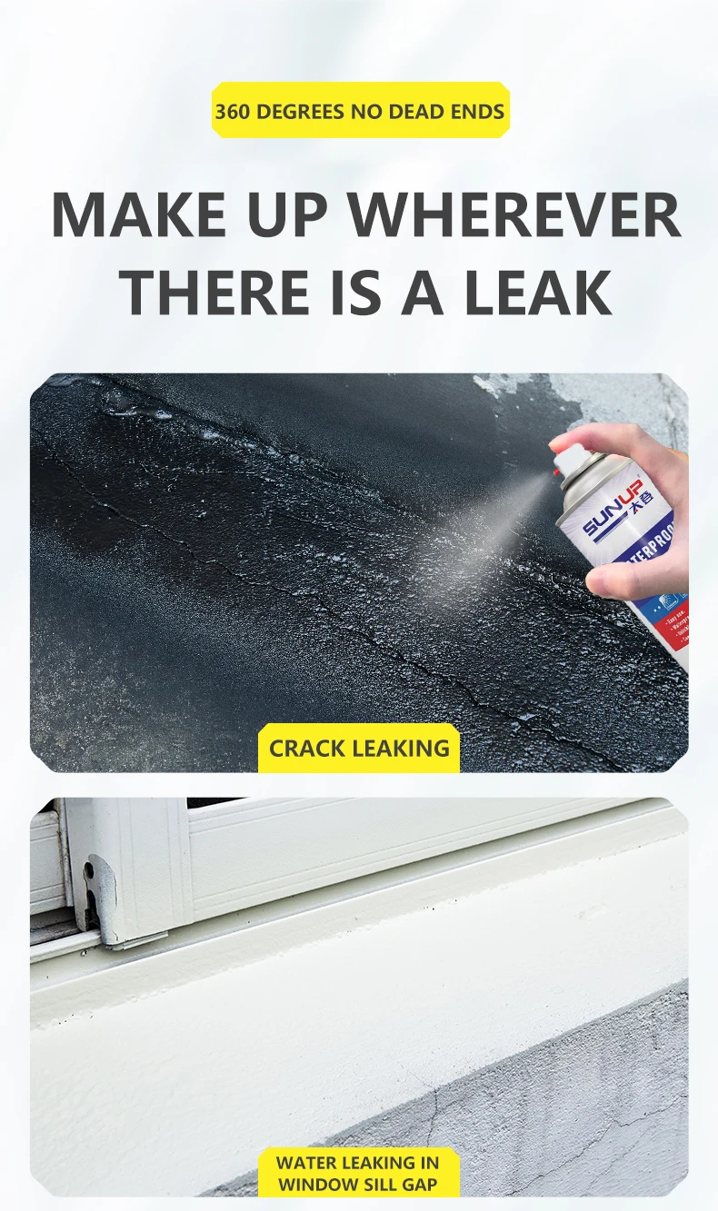 Leak Stop Flex Spray Instant Rubber Flexible Roof Sealant Waterproof