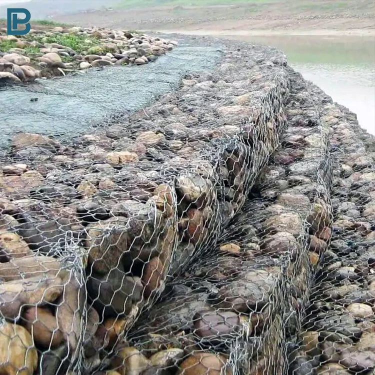 Giỏ lưới thép hình lục giác bền chắc Hộp lưới thép xoắn Gabion dùng để chắn tường chống xói mòn