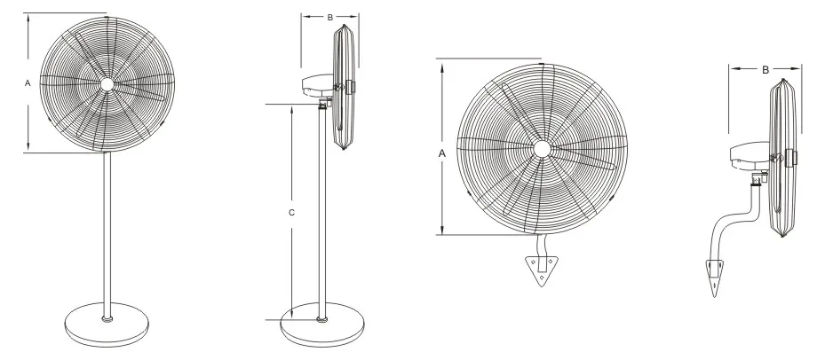 Mounted Fan, 3-Speed, 100~155W, Metal - detail 6