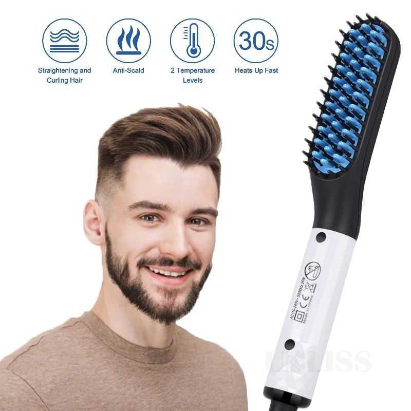 PTC Heater Mini Comb OEM Straightener Brush 360 Degrees Rotation Hair Comb