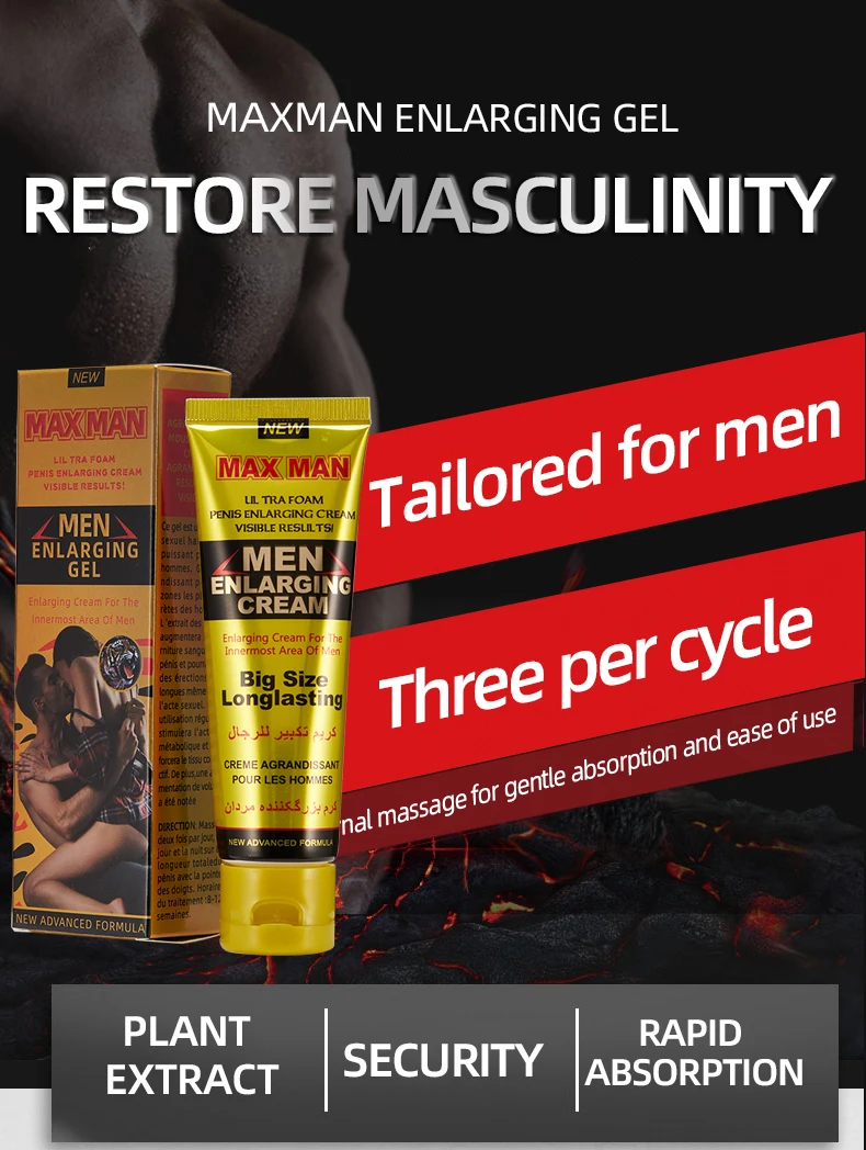 MAXMAN Penis Enlargement Cream GOLD Intimate Gel For Man For Dick Help Male  Potency Penis Growth Delay Cream Sexual| Alibaba.com