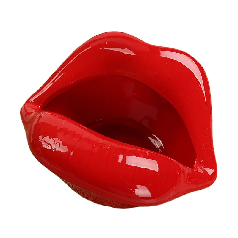 Mouth Fashion Cute Ashtray Ceramic Handicraft Ornaments Lips Ashtrays