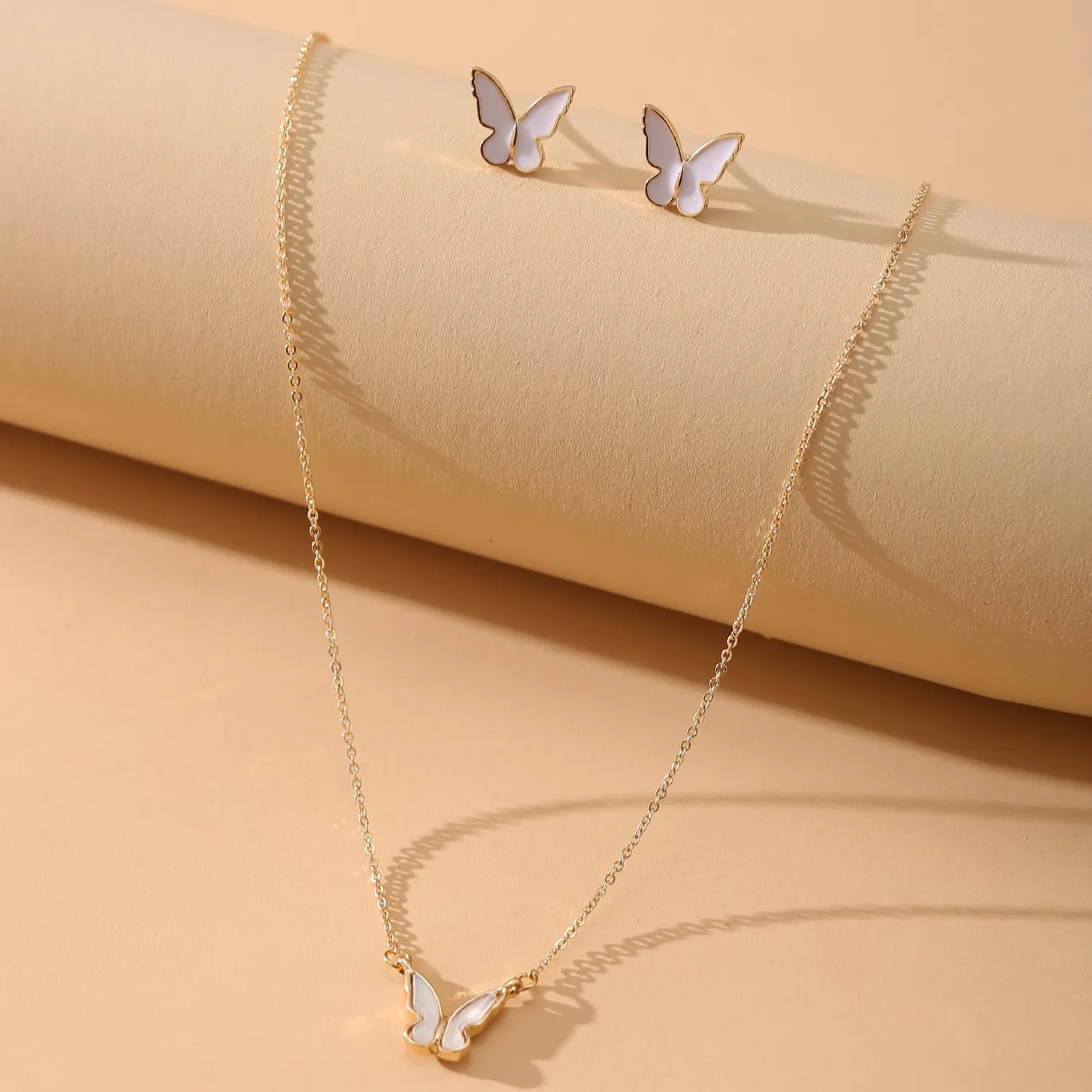 Elegant Oil-Drop Butterfly Jewelry Set