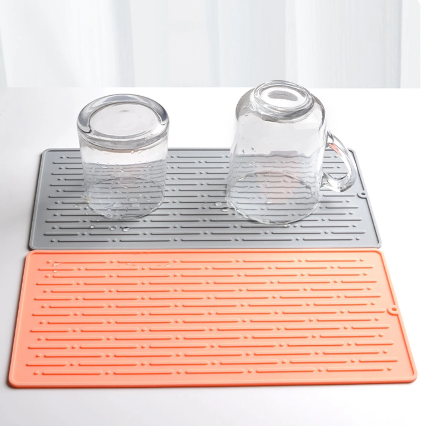 Extra Large Silicone Kitchen Dish Drainer Mats Heat Resistant Drying Pad for Counter Dish Drying Drainer Mat
