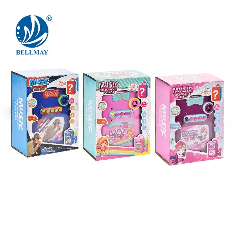 Многофункциональный Детский динамик Bemay, игрушечный чемодан, игрушка для ролевых игр + музыкальный + инструмент, микрофон для пения, тянущаяся коробка для детей