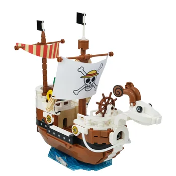 Anime GoingMerry Boat Luffy Ace MOC Construction Toy 1-Piece 445PCS Plastic Brick Building Blocks Set for Kids