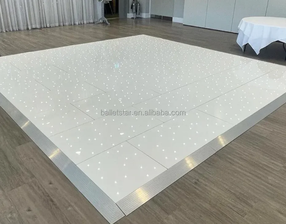 Portable Luminous White Color 4ftx4ft Diy Led Dance Floor For Wedding