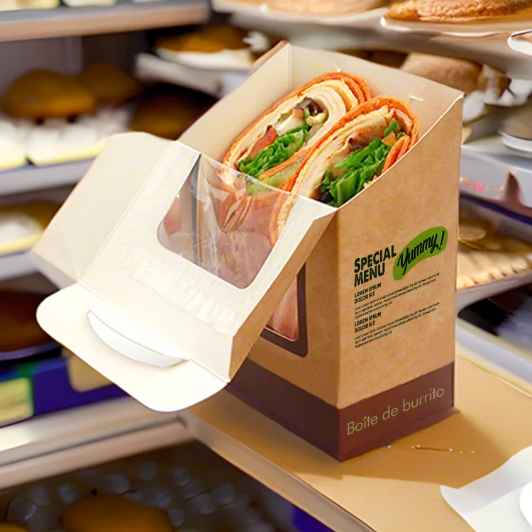 Custom Disposable Burrito Wrap Paper Food Shawarma Packaging Box