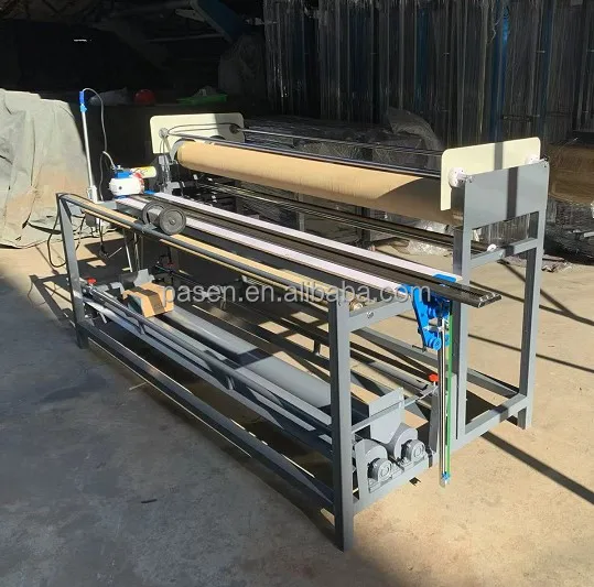 Simple Cloth Rolling Cutting  Machine  Fabric Rewinder Fabric Measuring Rolling Machine with Cutting System