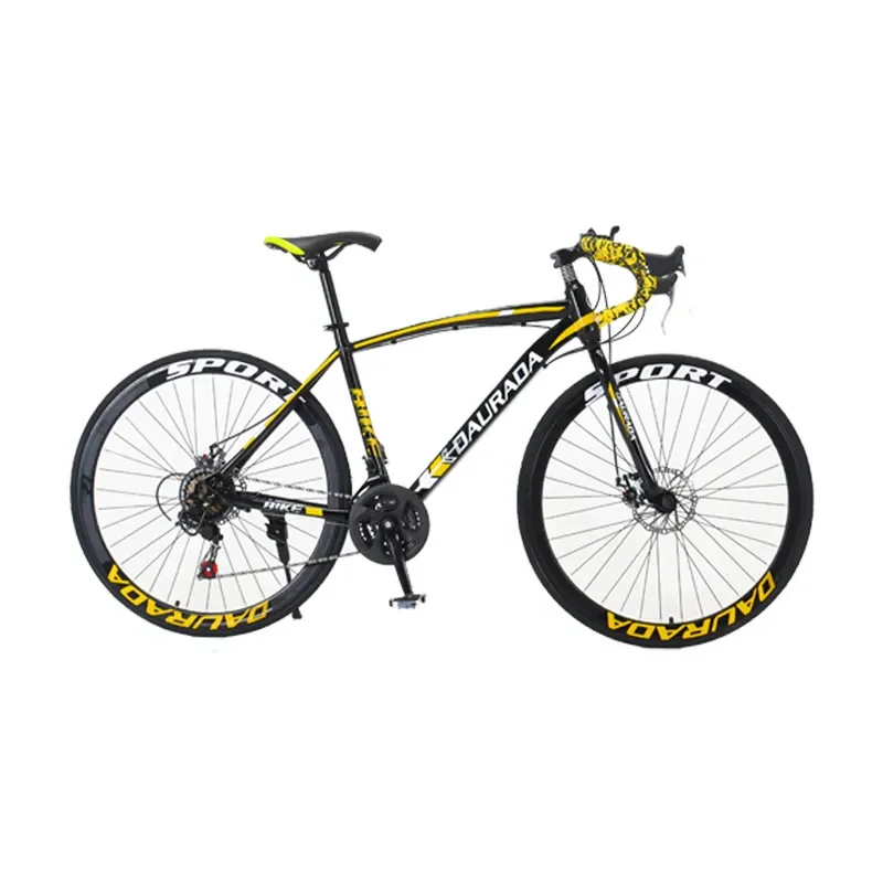 High Quality Customized 700C Hybrid Road Racing Bike Factory Cheap with Steel Fork Disc Brake 21 Speed Gears