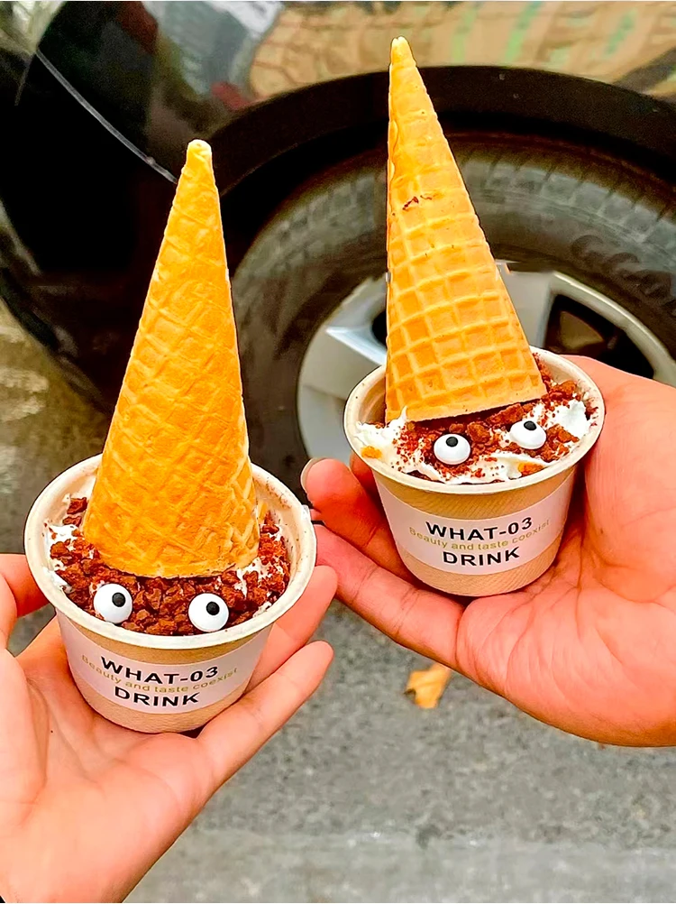 Custom Printed Cardboard Ice Cream Dessert Paper Cups With Lids And ...