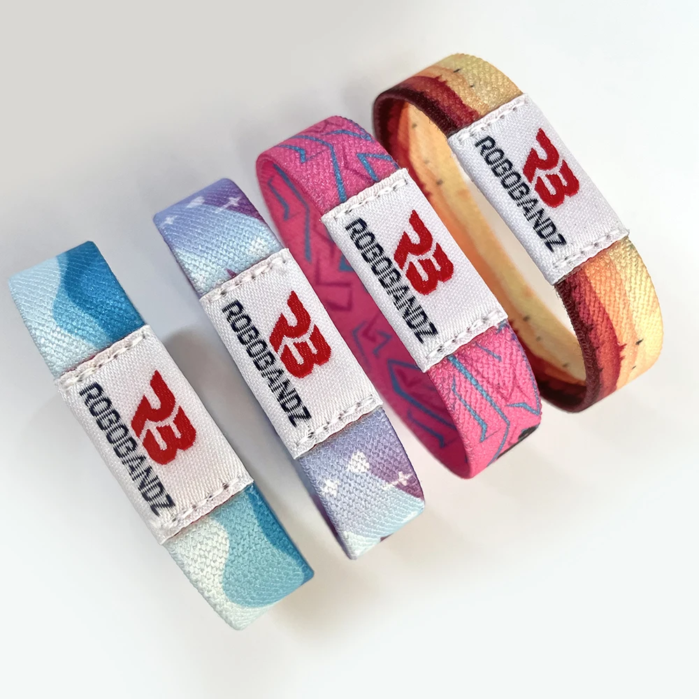 Factory Wholesale Elastic Polyester Reusable RFID Bracelet Wristband Customized Fabric Sports Wristband NFC
