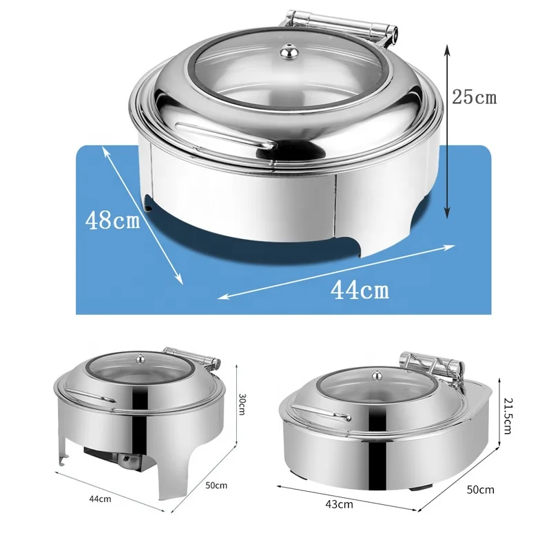 Горячая распродажа, круглая Золотая тарелка из нержавеющей стали для жарки, набор для жарки блюд для подачи в отель