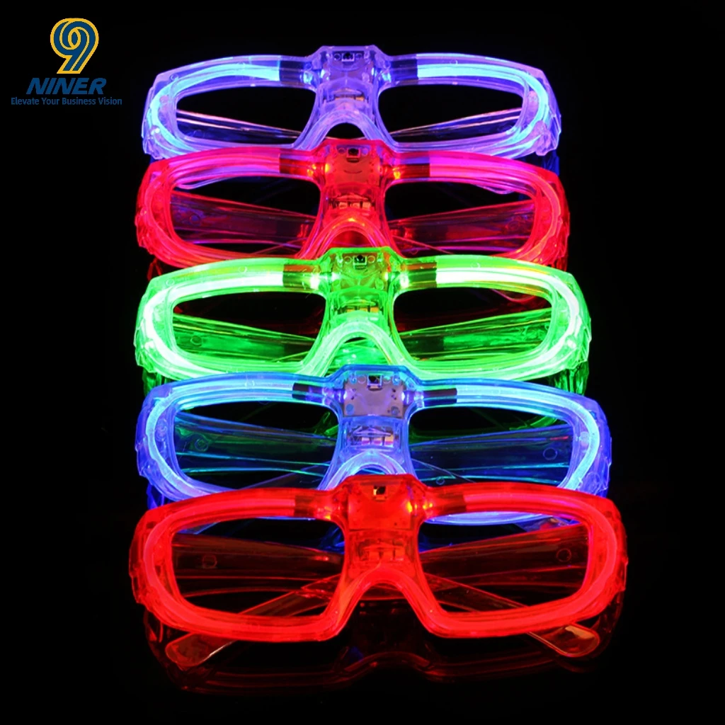 NINER9 Concert Event Night Run Atmosphere Cheer Prop Glowing PVC Portable Square Glasses