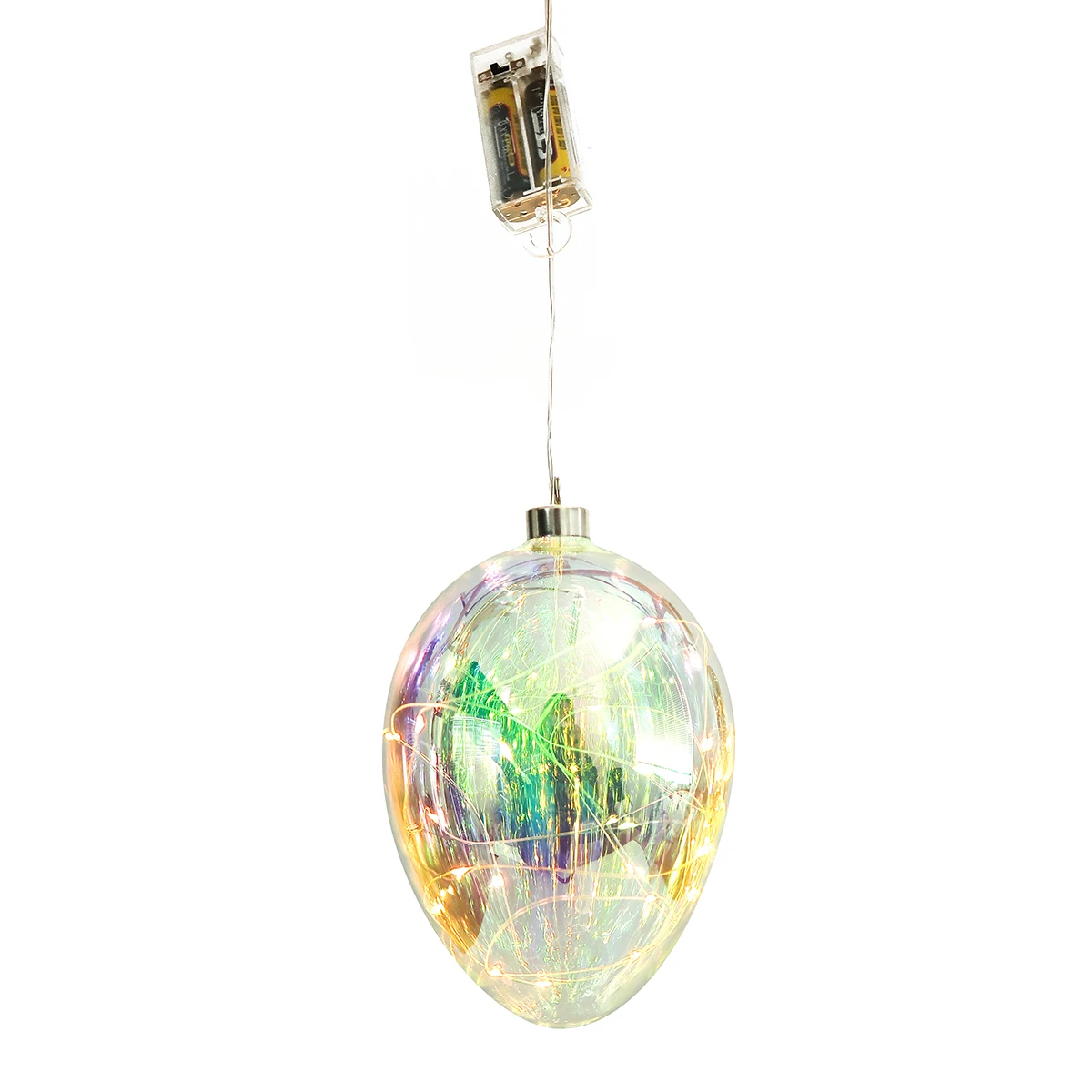 Baterya operated hand blown glass itlog Easter glass decoration hanging itlog ilaw para sa pagbenta