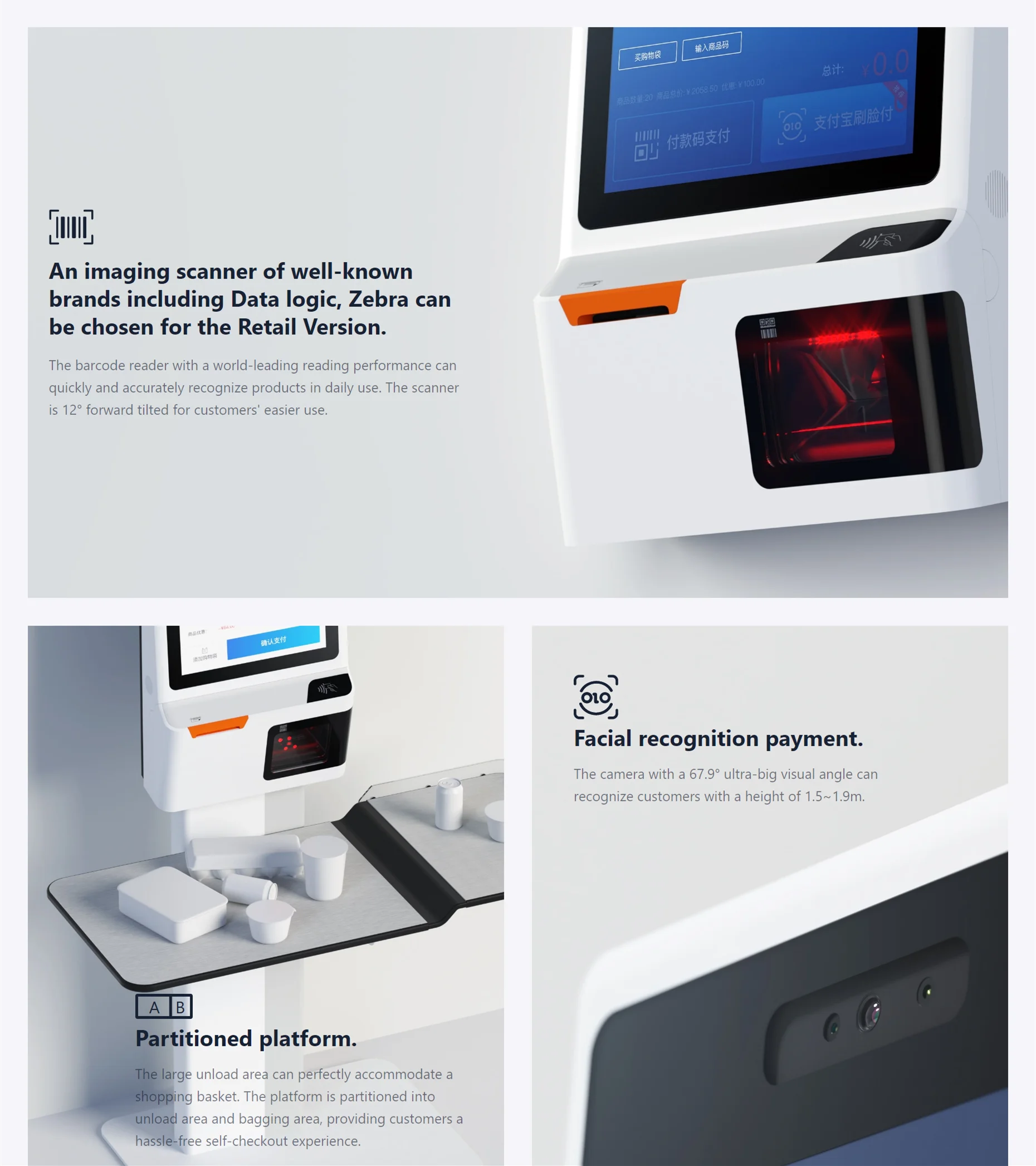 SUNMI K2 Android POS Touch Screen PC All in One Self Service Payment Kiosk POS Display POS Printer Stand for Supermarket