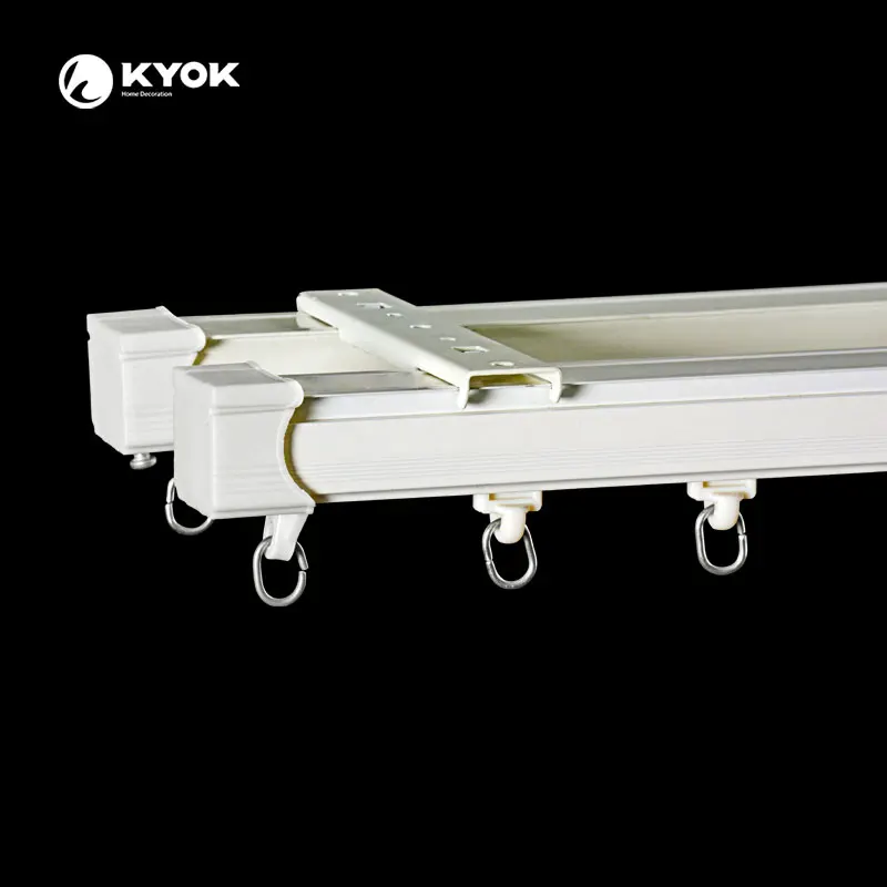 KYOK 2022 Curtain c Channel Track Double Track Curtain Rail for Hotel Aluminum Curtain Track Rail