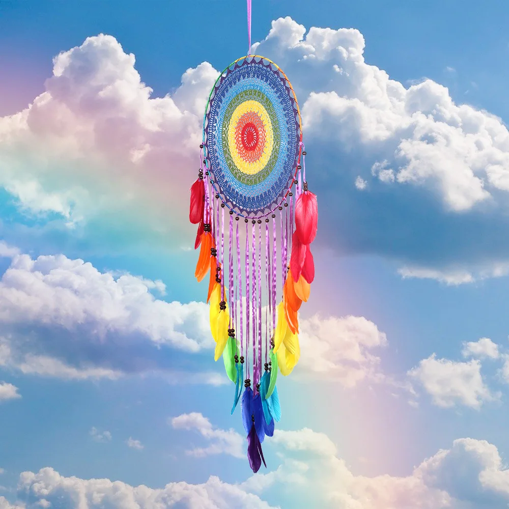 catcher feather decoration-handmade traditional wind chimes