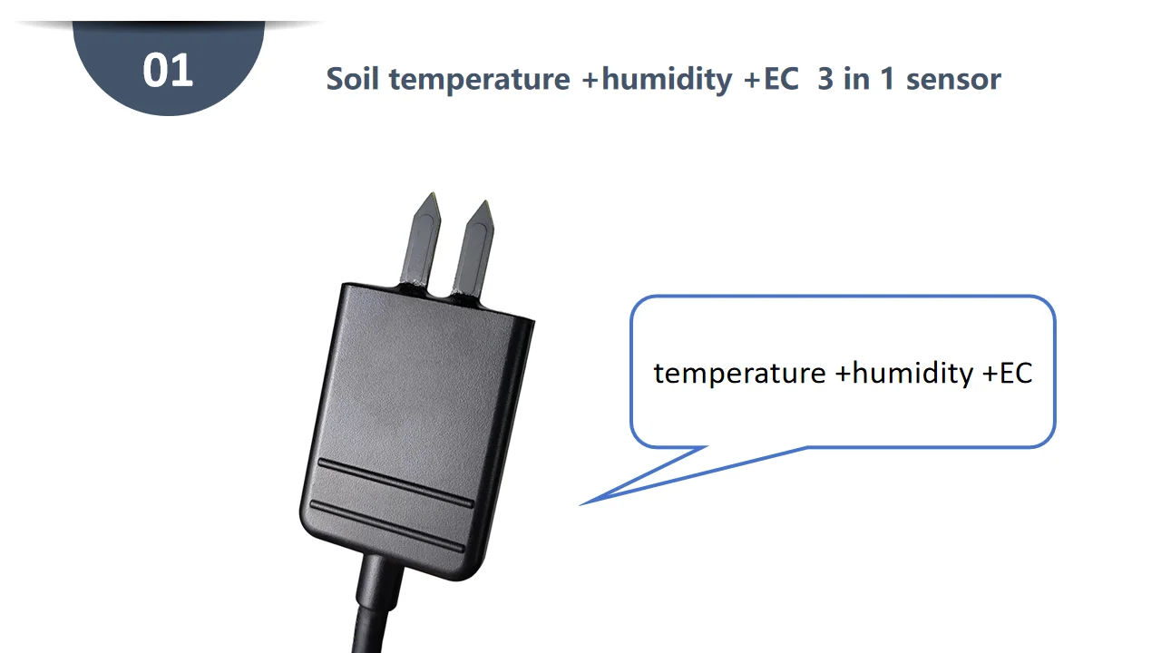RS485 FIBERGLASS 2CM SHORT PROBE SOIL TEMPERATURE HUMIDITY EC SENSOR ...