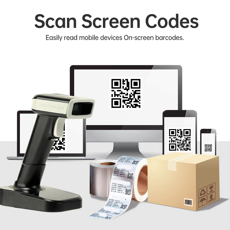 Quick Scanning Qr Code Barcode Reader 1d 2d Wireless Usb Bt Handheld ...