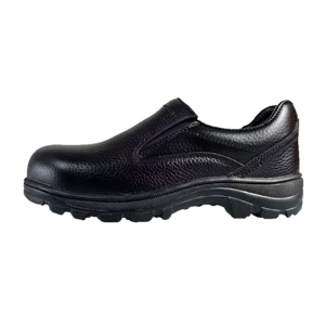 Full Grain Top Quality Wear Resisting Rubber Sole for Worker Using All Black Safety Footwear in Factory OEM