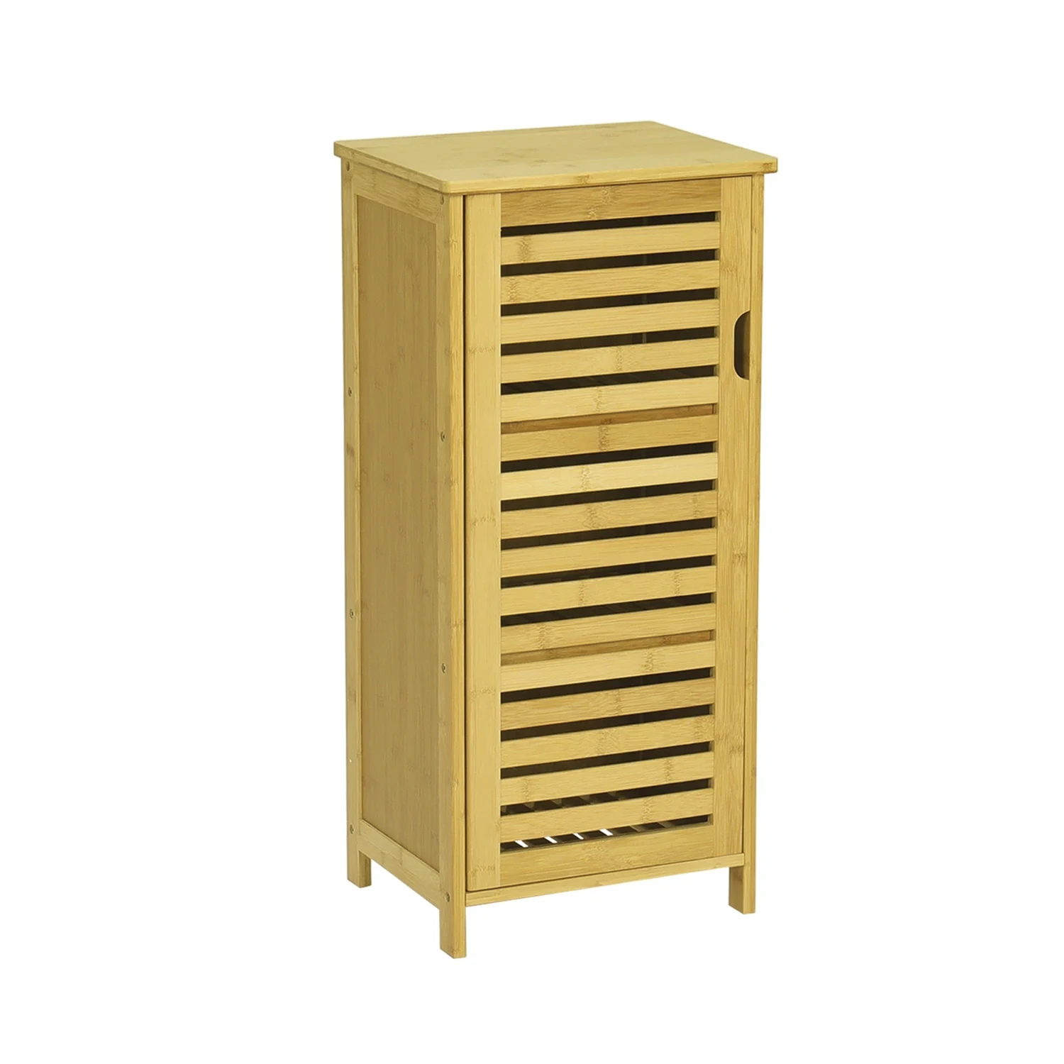 Wholesale Modern 3-Tier Natural Bamboo Storage Cabinet Glass Doors Versatile Home Furniture for Living Room Bedroom Home Office