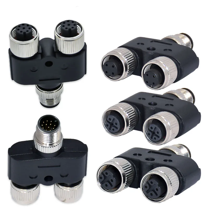 Rigoal M12 Y Type 3 4 5 8 12 17 Pin Connector Male Female Waterproof 3Pin 4Pin 5Pin 8Pin 12Pin 17Pin M12 Connectors