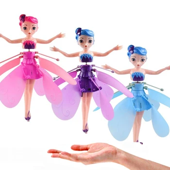 Infrared induction doll color remote control flying doll toy with LED light