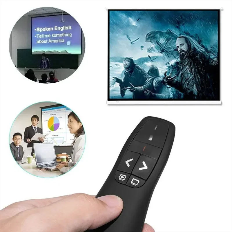 2.4Ghz RF USB Wireless Red Laser Pointer Pen PPT Remote Control Mouse Plug Play Business Teaching for Meetings