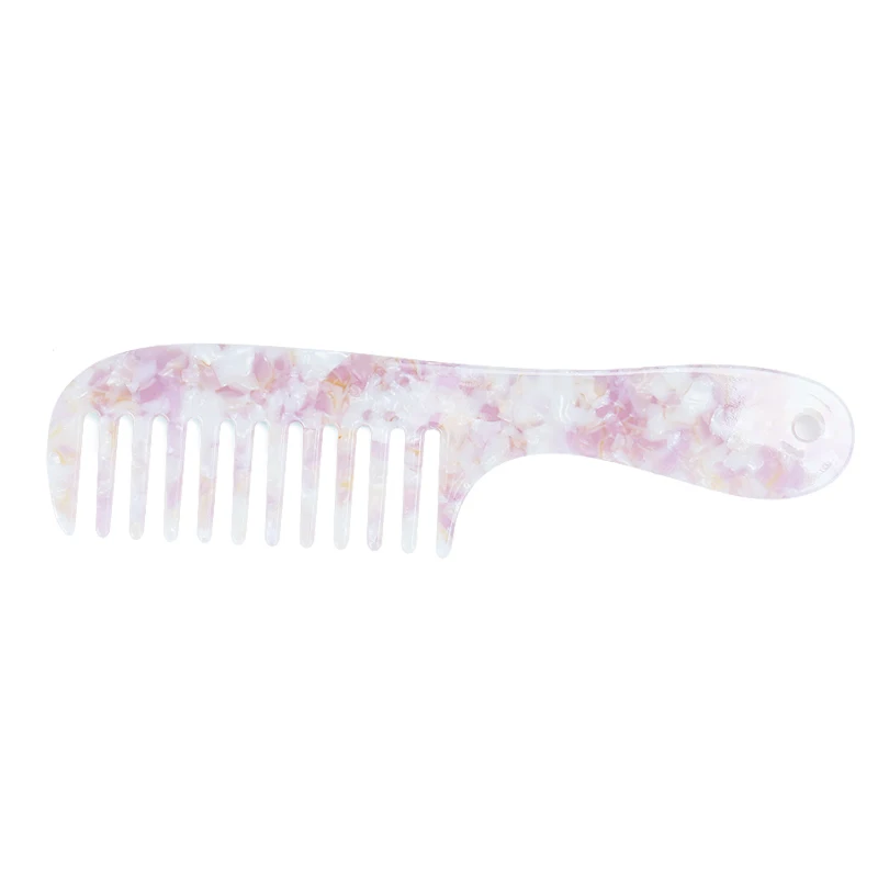 Custom 4mm Thick Large Cellulose Acetate Combs Detangle Long Hair Combs Detangling Wide Flat Tooth Comb for Women